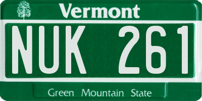 VT license plate NUK261
