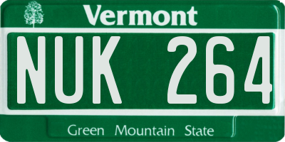 VT license plate NUK264