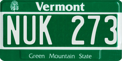 VT license plate NUK273