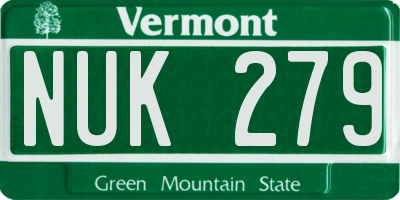 VT license plate NUK279