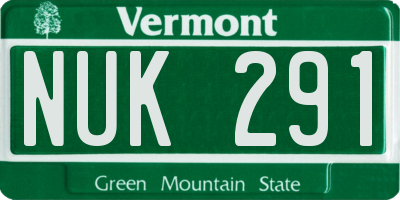 VT license plate NUK291