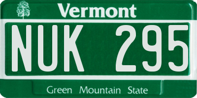 VT license plate NUK295
