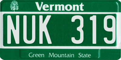 VT license plate NUK319