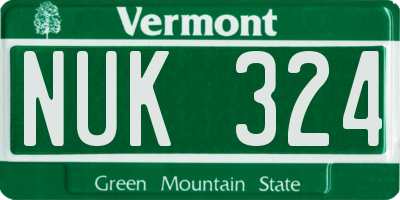 VT license plate NUK324