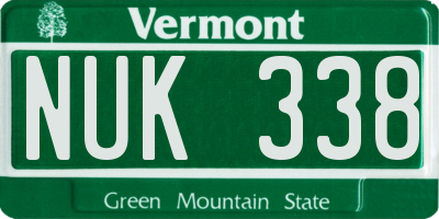 VT license plate NUK338