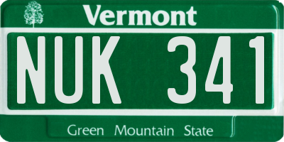 VT license plate NUK341
