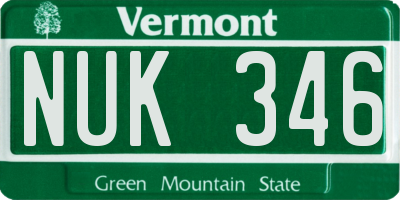 VT license plate NUK346