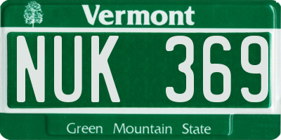 VT license plate NUK369