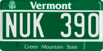 VT license plate NUK390