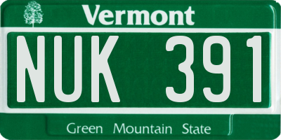 VT license plate NUK391