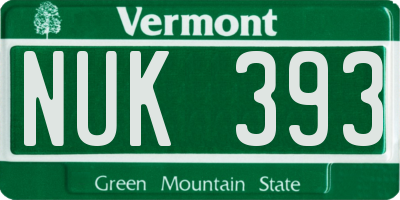 VT license plate NUK393