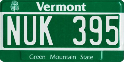 VT license plate NUK395