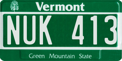 VT license plate NUK413