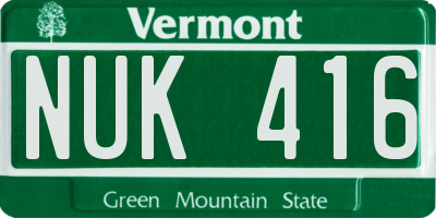 VT license plate NUK416