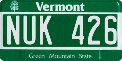 VT license plate NUK426