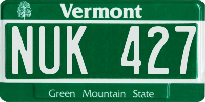 VT license plate NUK427