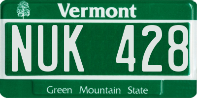 VT license plate NUK428