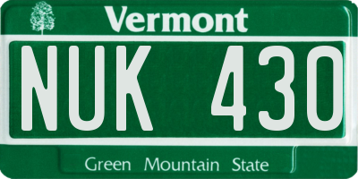 VT license plate NUK430