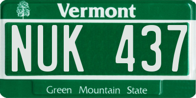 VT license plate NUK437