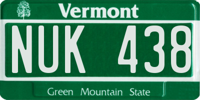 VT license plate NUK438