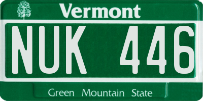 VT license plate NUK446