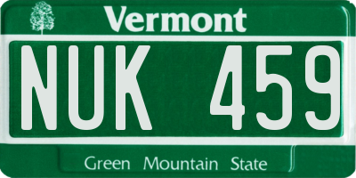 VT license plate NUK459