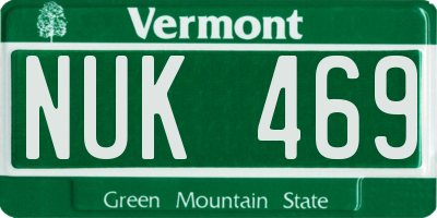 VT license plate NUK469