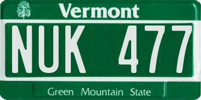 VT license plate NUK477