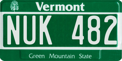 VT license plate NUK482