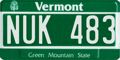 VT license plate NUK483