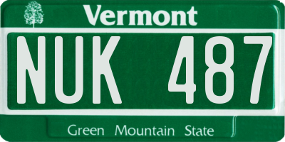 VT license plate NUK487