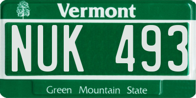 VT license plate NUK493