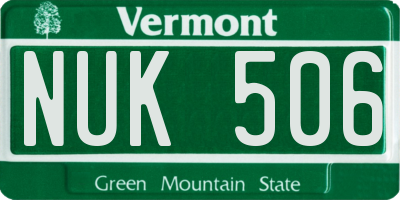 VT license plate NUK506