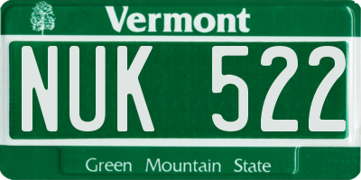 VT license plate NUK522