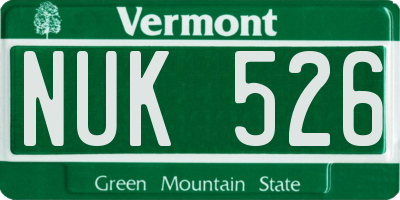 VT license plate NUK526