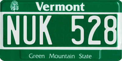 VT license plate NUK528