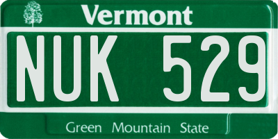 VT license plate NUK529