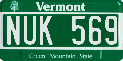 VT license plate NUK569
