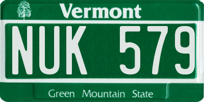 VT license plate NUK579