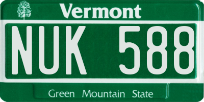 VT license plate NUK588