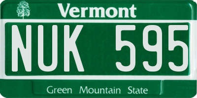 VT license plate NUK595