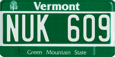 VT license plate NUK609