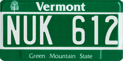 VT license plate NUK612