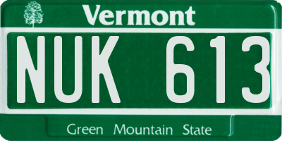 VT license plate NUK613