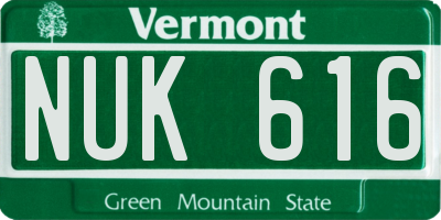 VT license plate NUK616