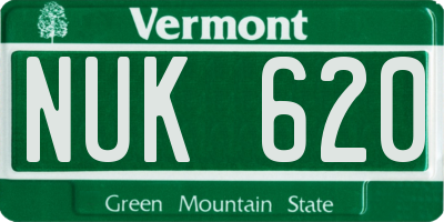 VT license plate NUK620