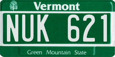 VT license plate NUK621
