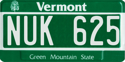 VT license plate NUK625