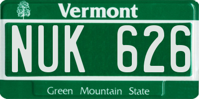 VT license plate NUK626
