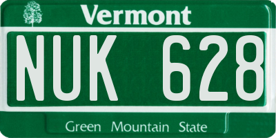 VT license plate NUK628
